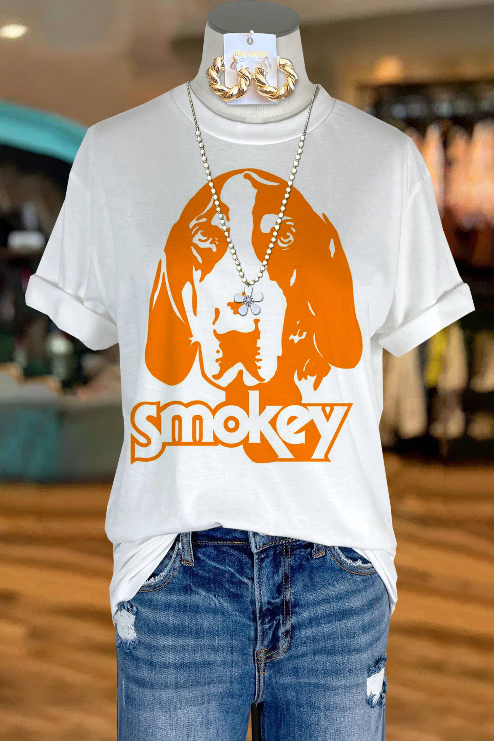 Casual Tennessee Smokey Print Top