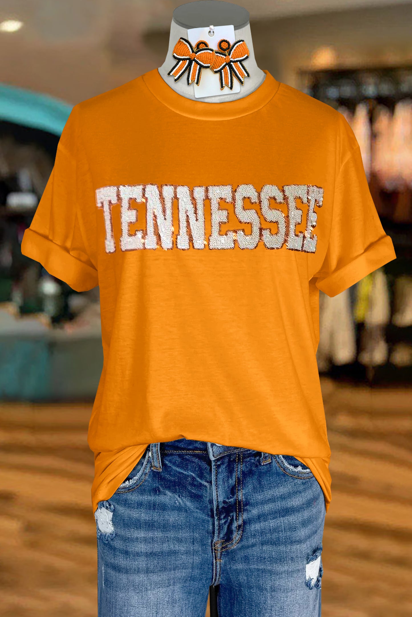 Casual Tennessee Lettering Print Top