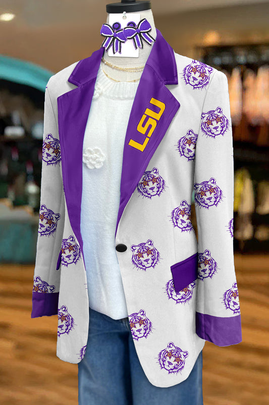 Classic LSU Tigers Print Long Sleeve Blazer