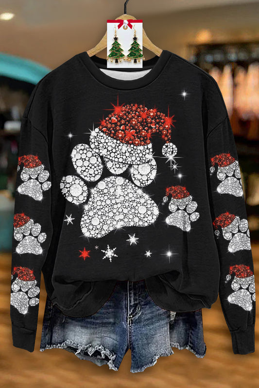 Cute Christmas Print Long Sleeve Top