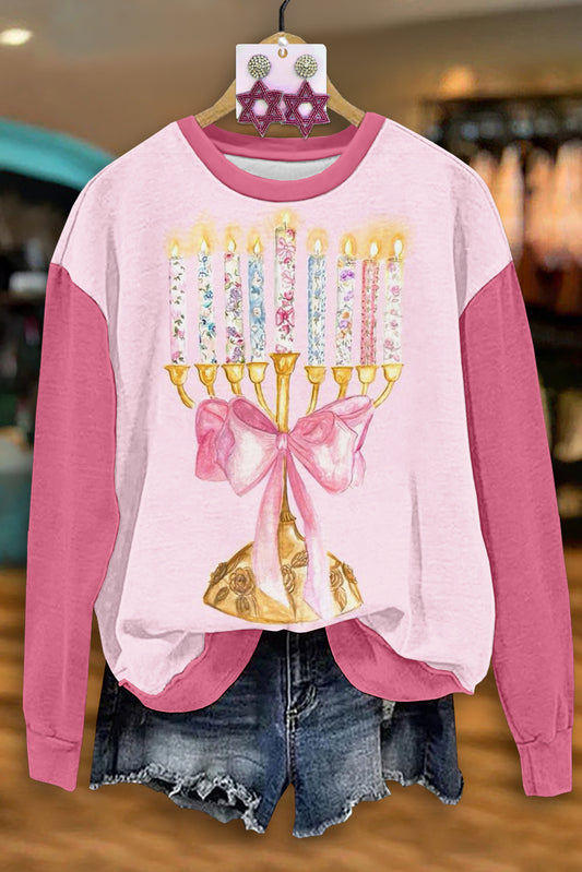 Sweet Hanukkah Menorah Print Top