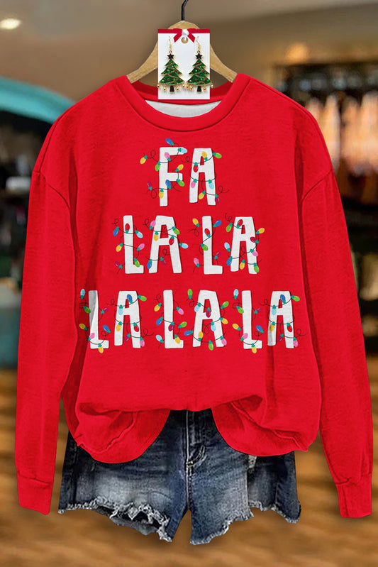 Classic Christmas FA LA LA Print Top