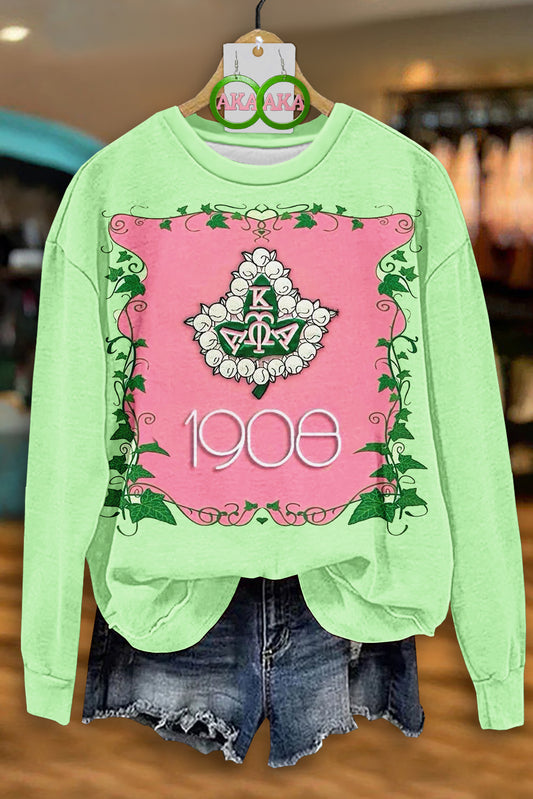 Fresh Alpha Kappa Alpha Sorority Print Sweatshirt