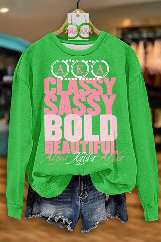 Alpha Kappa Alpha Sorority Print Sweatshirt