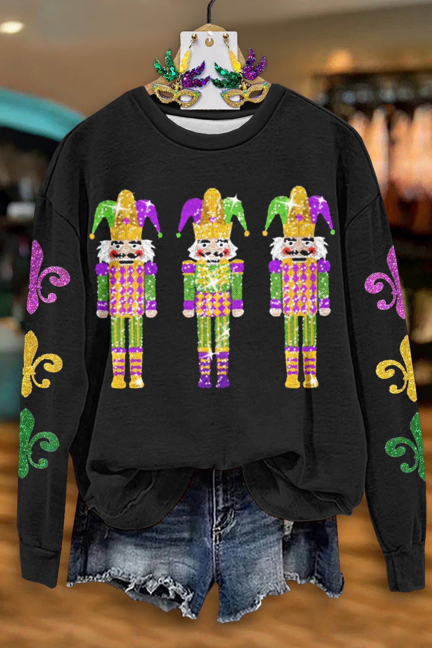 Classic Mardi Gras Nutcracker Print Top