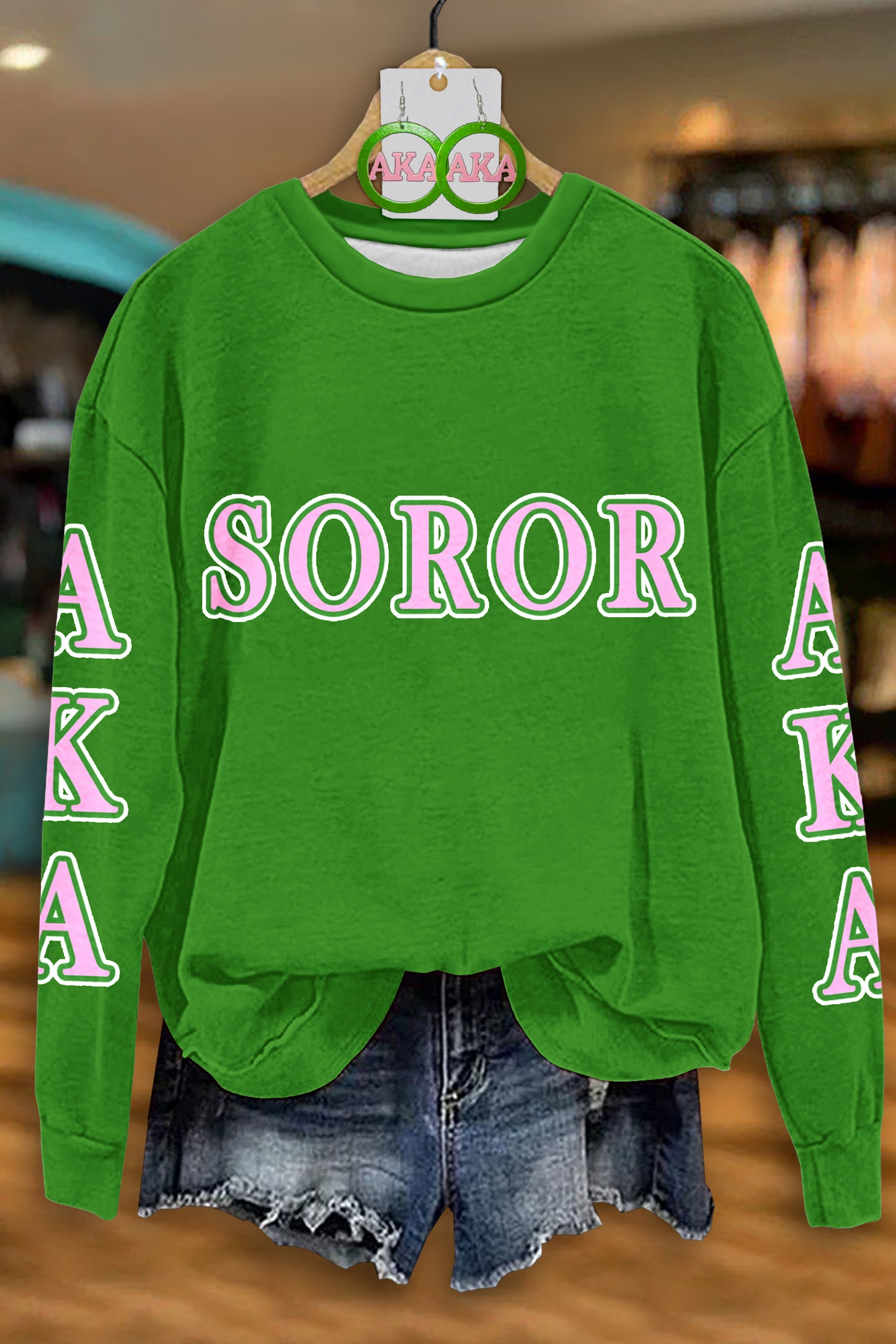 Casual Alpha Kappa Alpha Sorority Print Sweatshirt