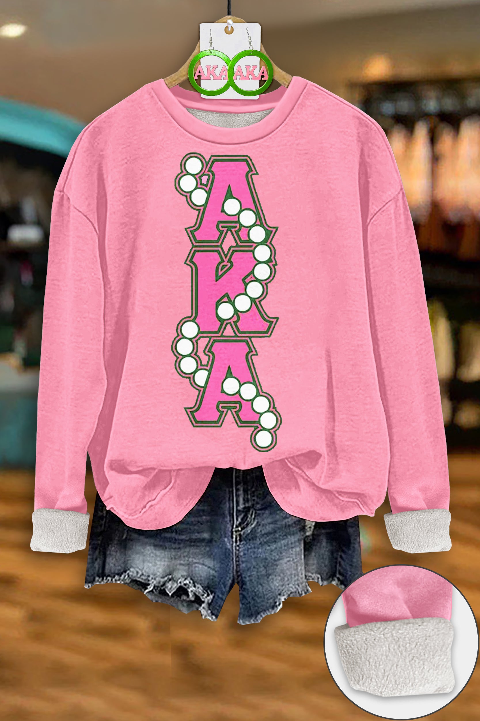 Sweet Alpha Kappa Alpha Sorority Thickened Fleece Sweatshirt