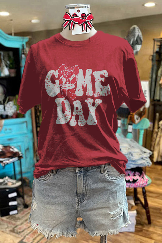 Cozy Game Day Alabama Print Tee