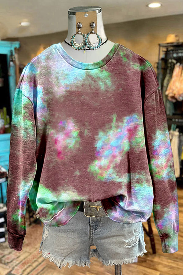 Unique Psychedelic Starry Sky Print Sweatshirt