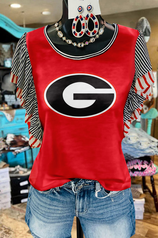 Gameday Georgia Print Fly Sleeve Tee