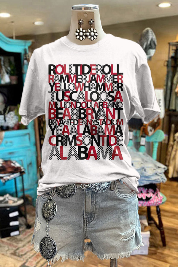 Unique Gameday Alabama Print Top