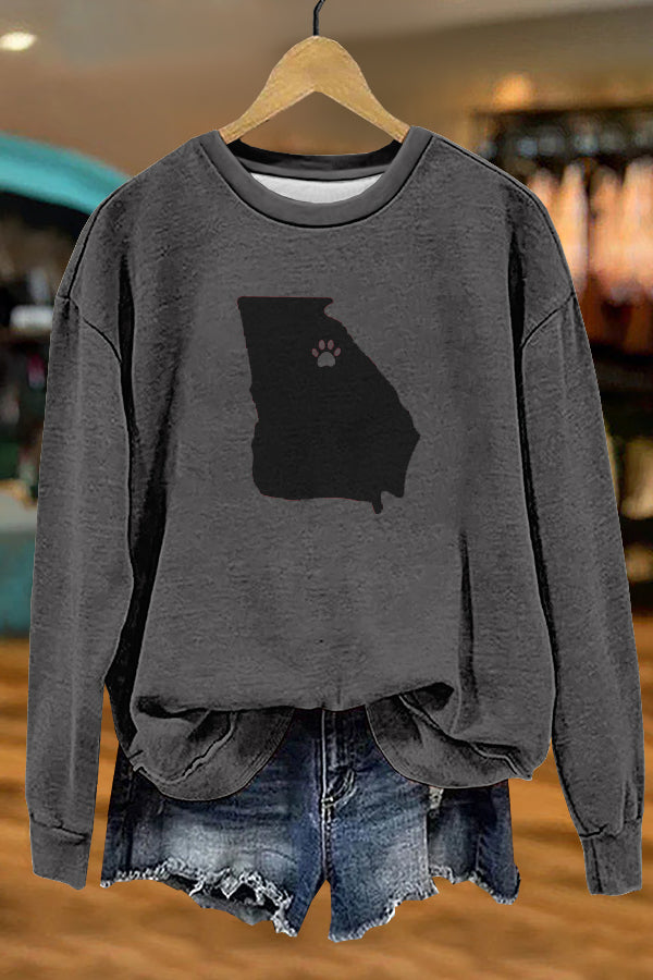 Classic Georgia Map Print Sweatshirt