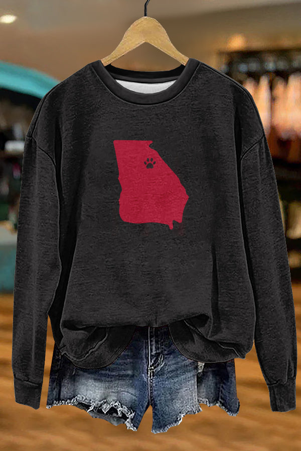 Classic Georgia Map Print Sweatshirt