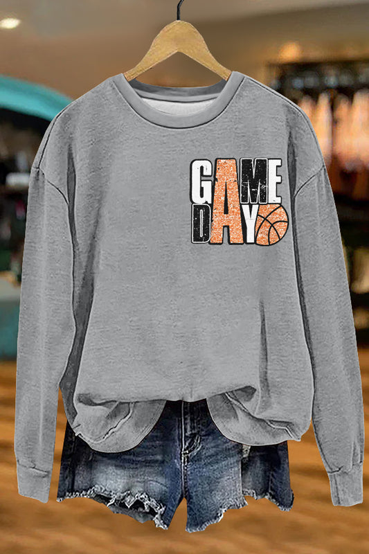 Gameday Basketball Print Sweatshirt