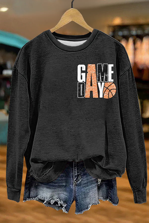 Gameday Basketball Print Sweatshirt