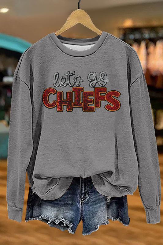 Shiny Gameday Football Print Sweatshirt