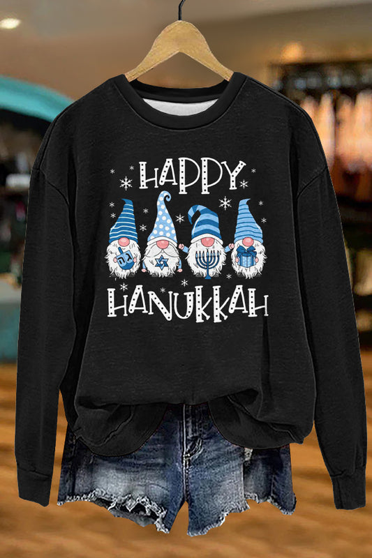 Cute Hanukkah Print Sweatshirt