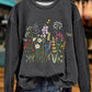 Cute Wildflowers Print Sweatshirt