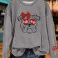 Sweet Gameday Bulldog Print Sweatshirt