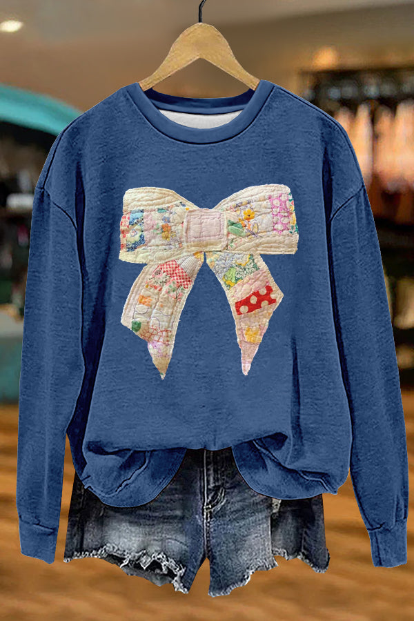 Sweeet Bow Print Sweatshirt