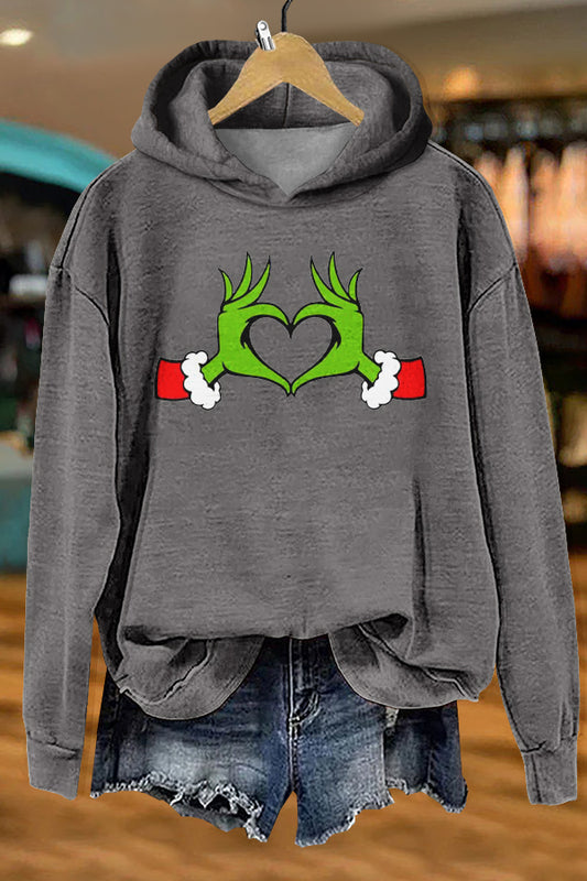 Cute Christmas Grinch Print Sweatshirt