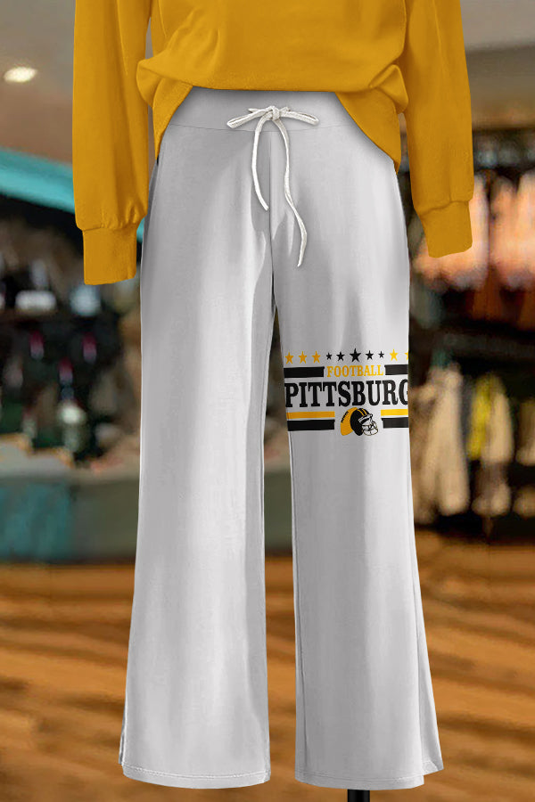 Gameday Print Wide Leg Pants