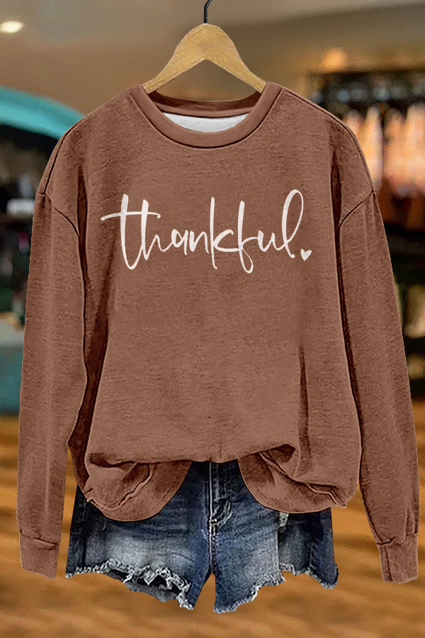 Simple Thanksgiving Print Sweatshirt