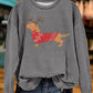 Cute Christmas Elk Dachshund Print Sweatshirt