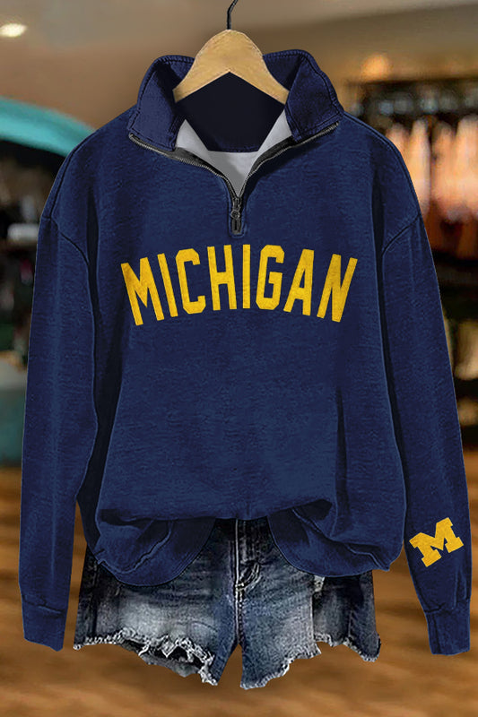 Gameday Michigan Print Sweatshirt