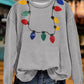 Funny Christmas Lights Print Sweatshirt