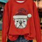 Gameday Christmas Santa Bulldog Print Sweatshirt