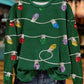 Shiny Christmas Lights Print Sweatshirt