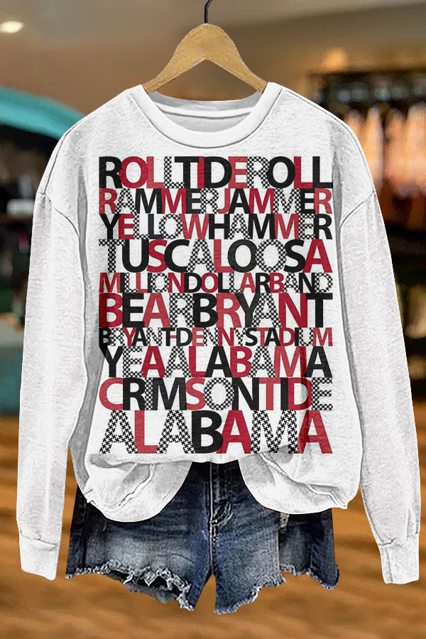 Classic Gameday Alabama Print Sweatshirt