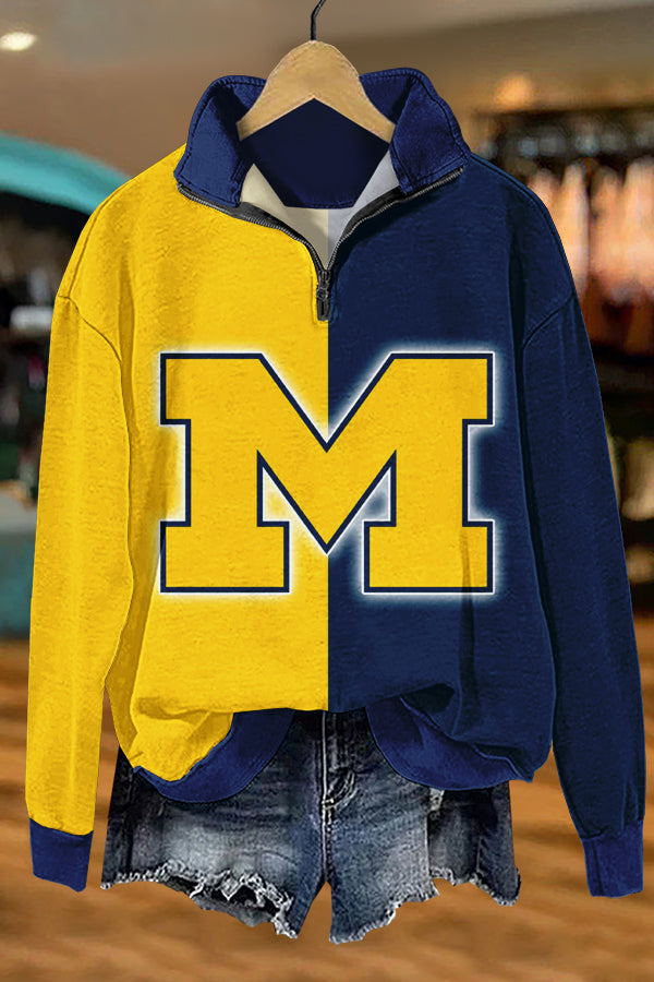 Classic Gameday Michigan Print Sweatshirt