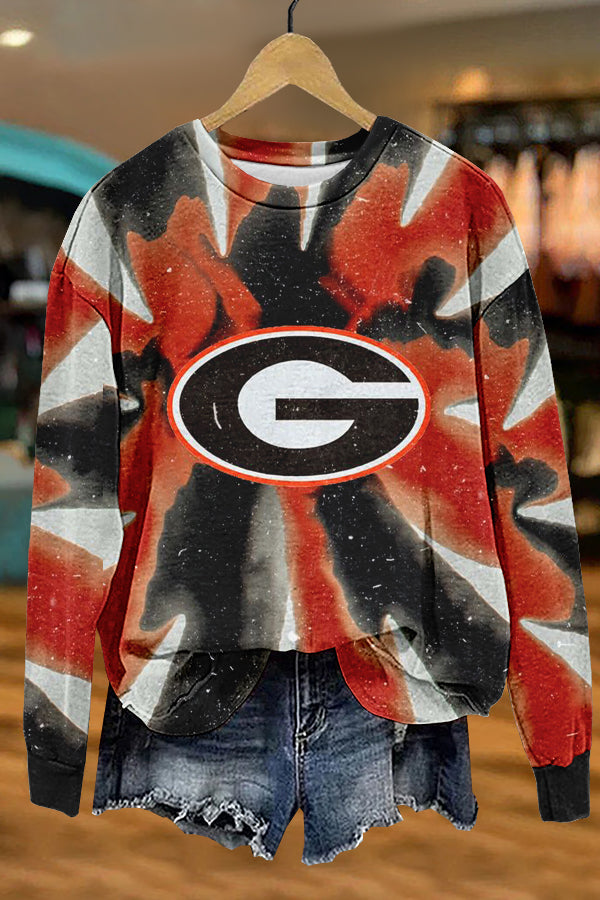 Classic Gameday Tie Dye Georgia Print Sweatshirt