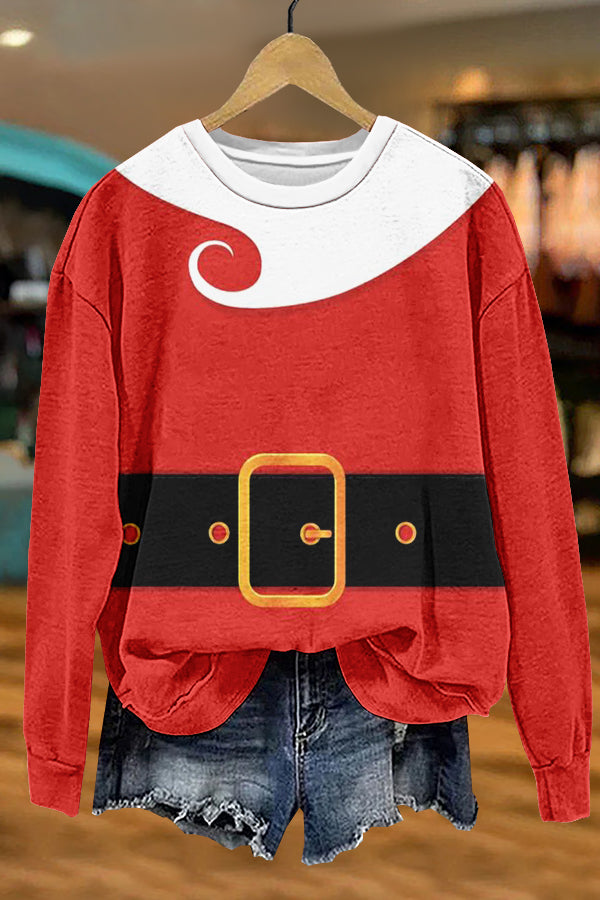 Classic Christmas Santa Claus Print Sweatshirt