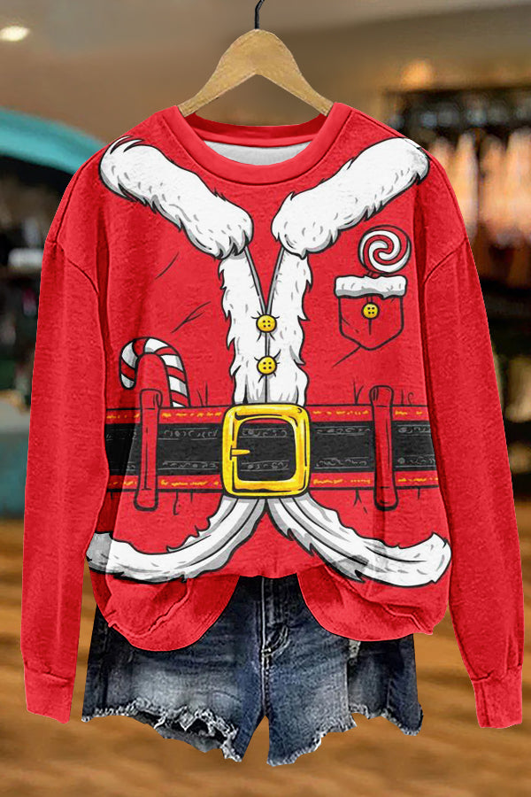 Cute Christmas Santa Claus Print Sweatshirt