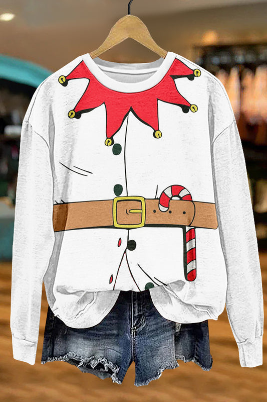 Chic Christmas Santa Claus Print Sweatshirt