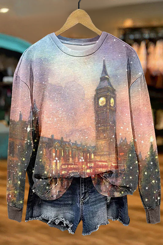 Sweet Christmas Print Sweatshirt