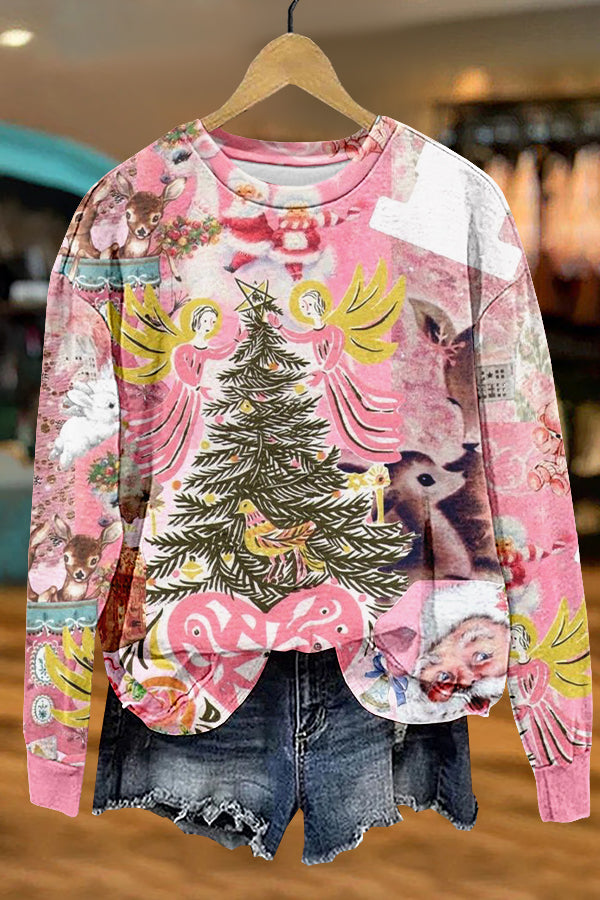 Sweet Christmas Print Sweatshirt