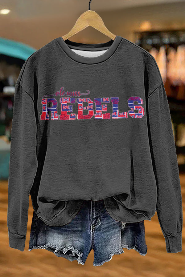 Gameday Ole Miss Rebeles Print Sweatshirt