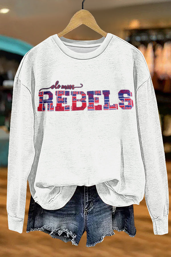 Gameday Ole Miss Rebeles Print Sweatshirt