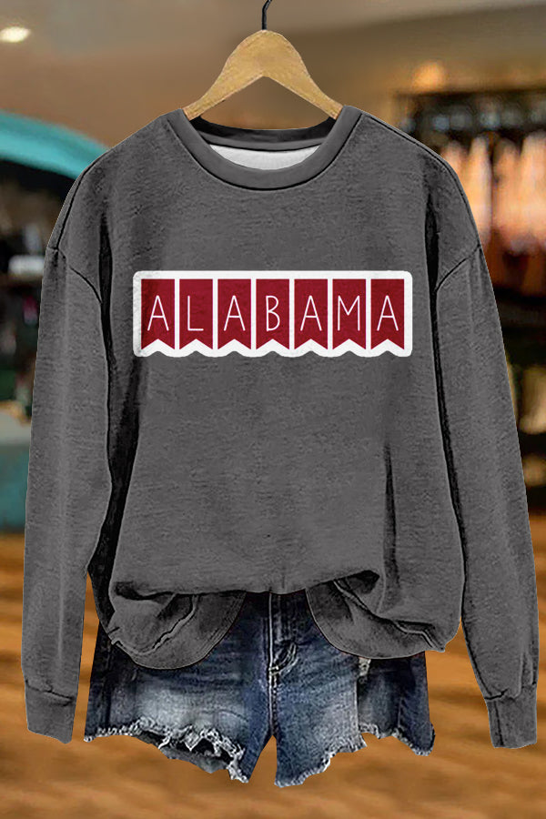 Cozy Gameday Alabama Print Sweatshirt