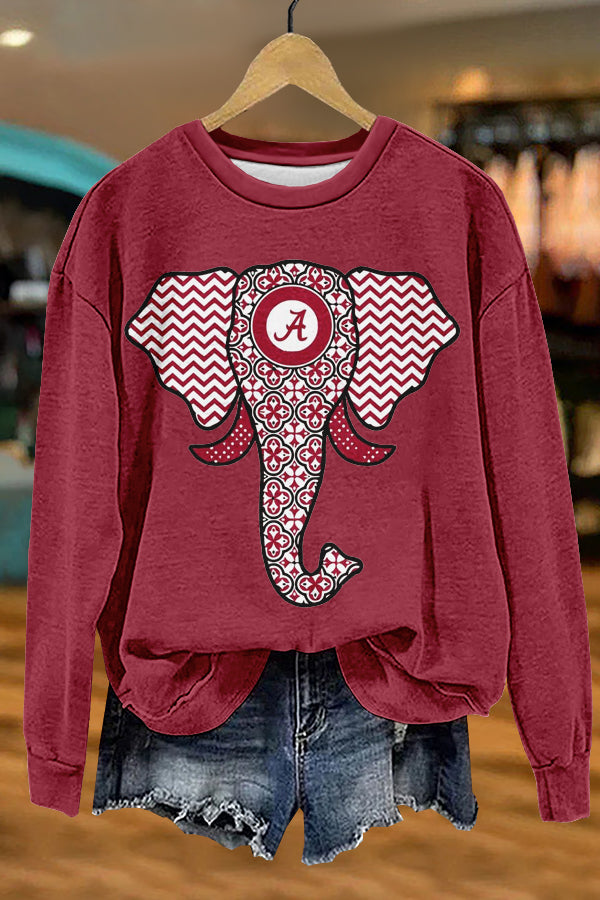 Unique Gameday Alabama Print Sweatshirt