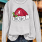 Cute Christmas Gameday Alabama Print Sweatshirt