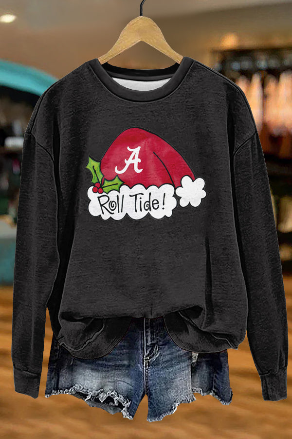 Cute Christmas Gameday Alabama Print Sweatshirt