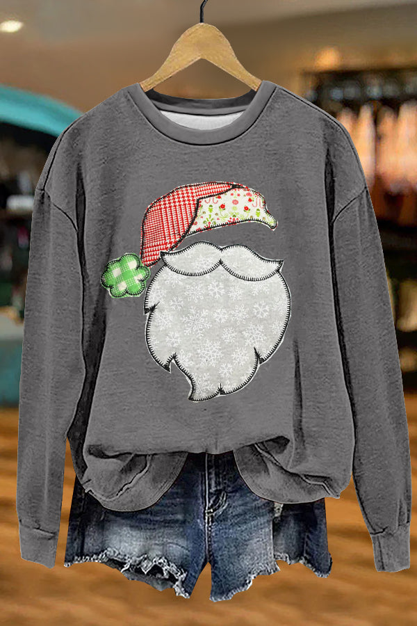 Cute Christmas Santa Claus Print Sweatshirt