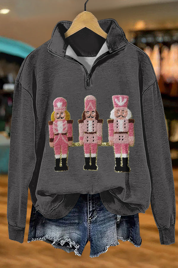 Classic Christmas Nutcracker Print Sweatshirt