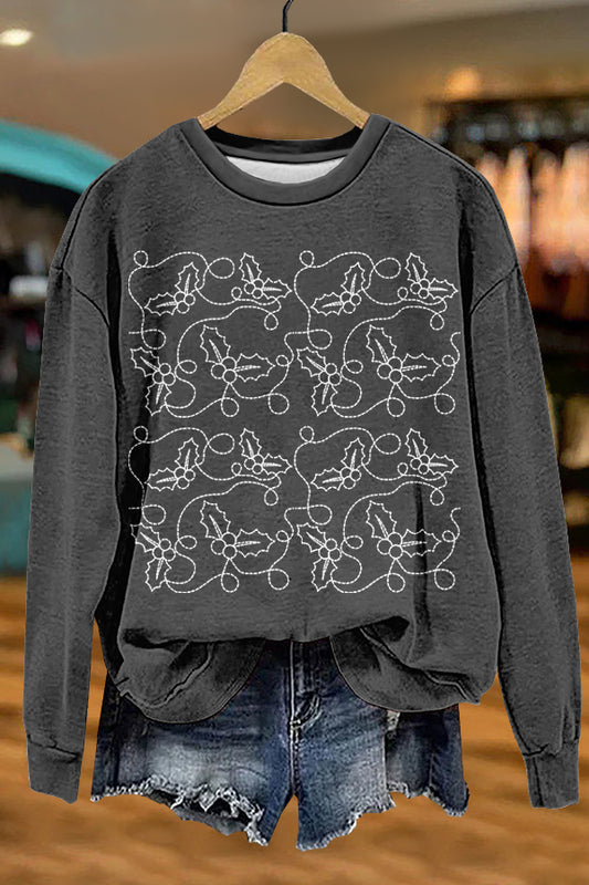 Exquisite Christmas Tree Print Sweatshirt