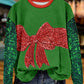 Shiny Christmas Gift Print Sweatshirt